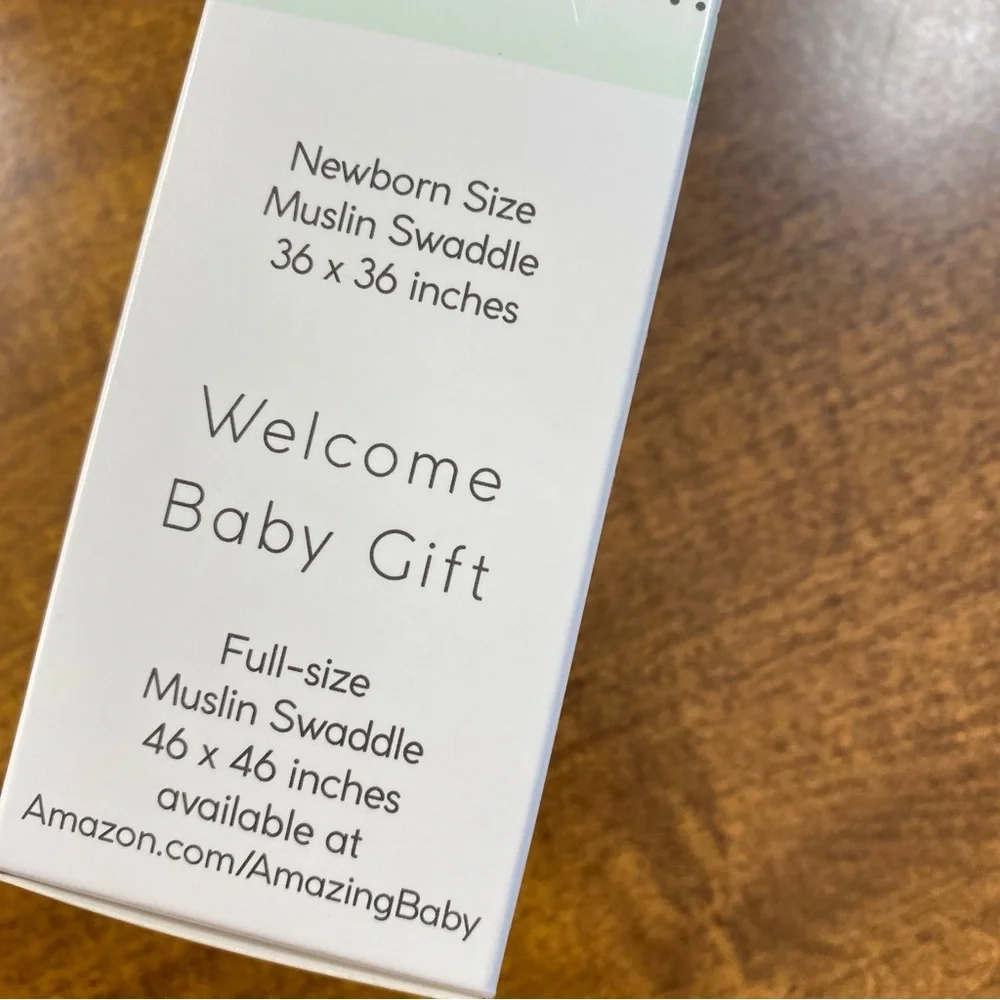 AMAZING BABY Zebra Print White Muslin Newborn Swaddle Cotton Blanket